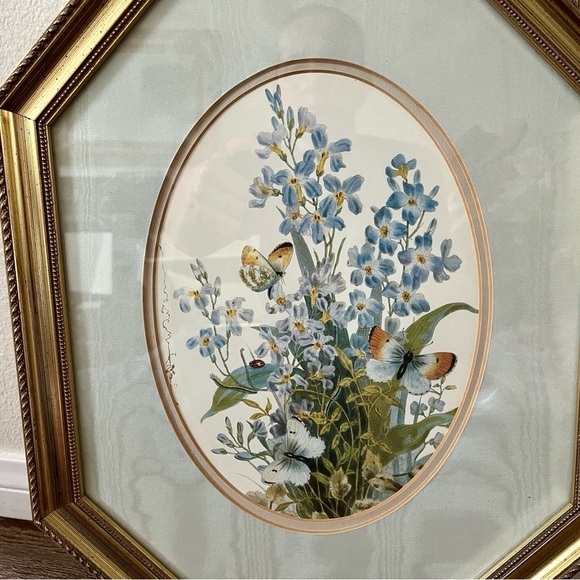 Gold Framed Floral Artwork - Picture 3 of 13